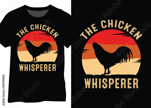 Retro Chicken Shirt Design, Chicken Retro Vector