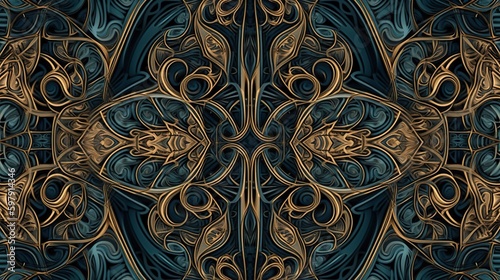 An abstract background created with mirror images of a single object, such as a flower or a leaf, resulting in a symmetrical and elegant composition - Generative AI