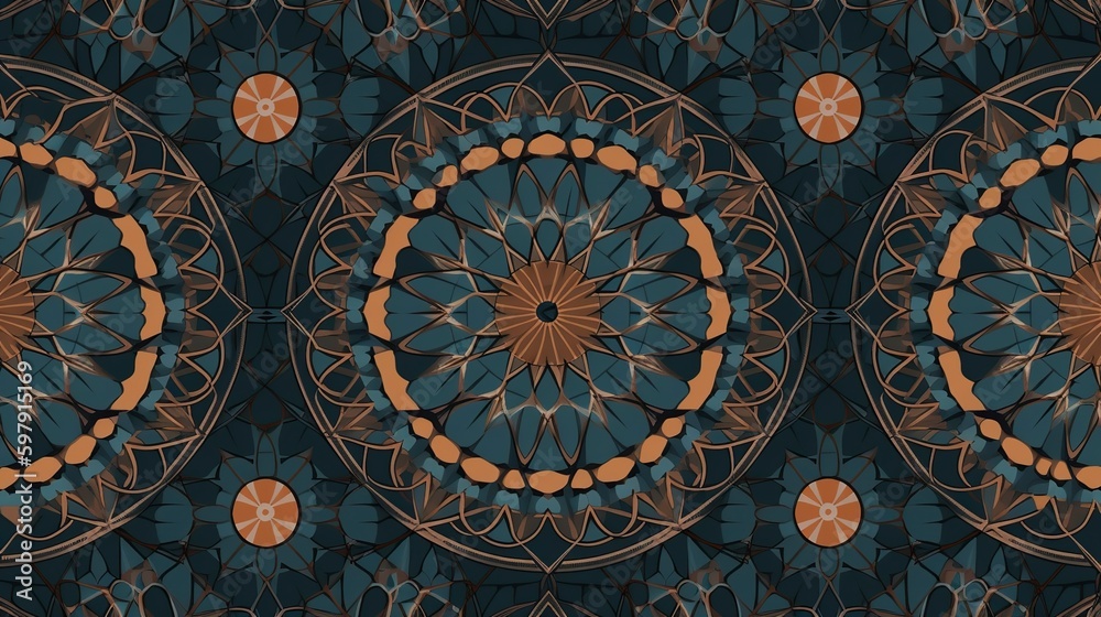 An abstract background created with mirror images of a single object, such as a flower or a leaf, resulting in a symmetrical and elegant composition - Generative AI