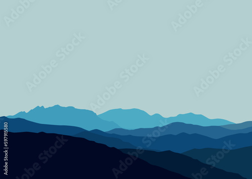 Fototapeta Naklejka Na Ścianę i Meble -  beautiful mountains vector illustration design