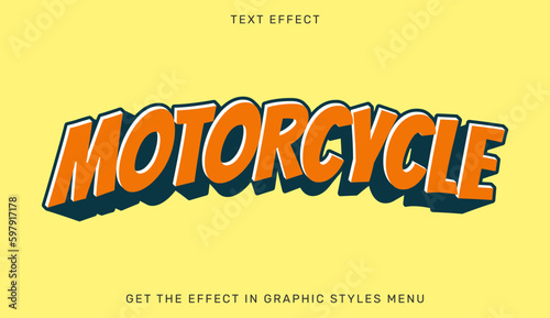 Motorcycle editable text effect in retro style