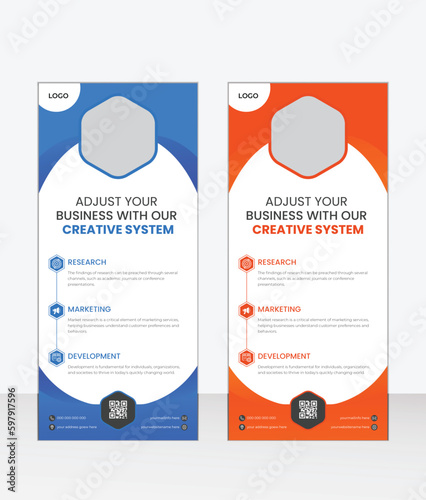 business Roll up banner template layout design, pull up design, presentation your business