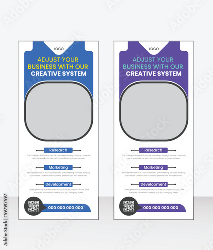 business Roll up banner template layout design, pull up design, presentation your business