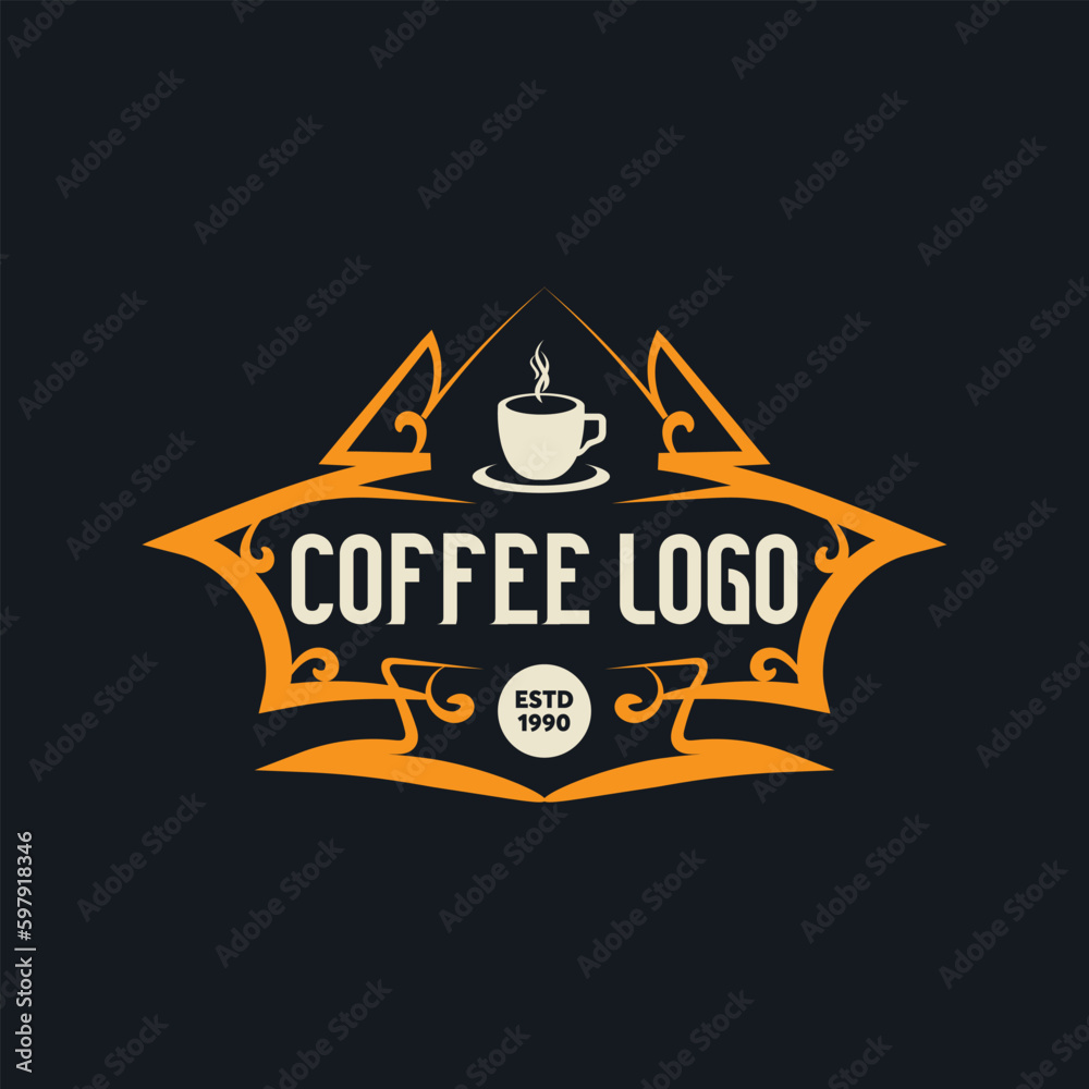 Coffee Shop Logo, Badge and Label Design Element. Cup, beans, cafe ...