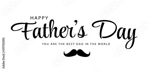 Happy Father's Day hand written lettering . Father's day greeting card calligraphy. Vector illustration