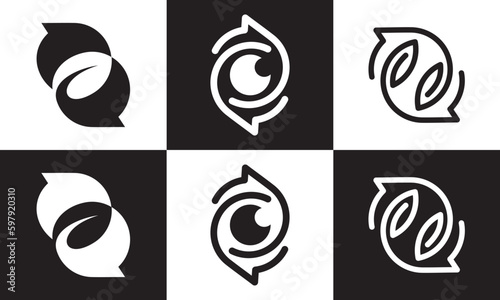leaf talk logo. online chat logo communication concept symbol icon design.