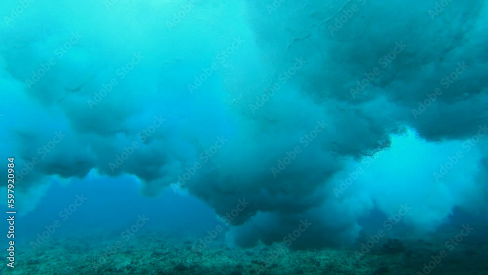 Underwater view of ocean wave Underwater view of ocean wave