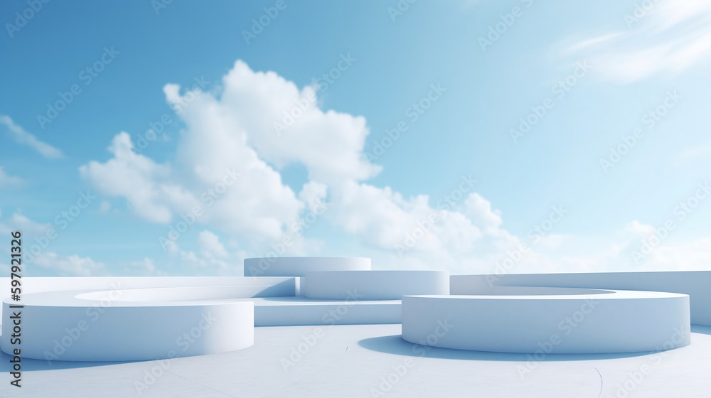 Clean podium, clean stage, cosmetic stage, cosmetic podium, podium sky, sky podium, clean podium, elegant podium, clean room, elegant room