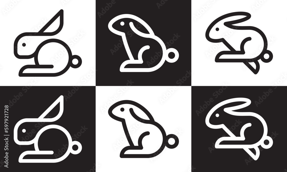rabbit simple logo design, linear style concept symbol vector illustration. rabbit simple logo design, linear style concept symbol vector illustration.