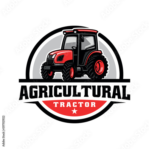 tractor illustration logo vector image