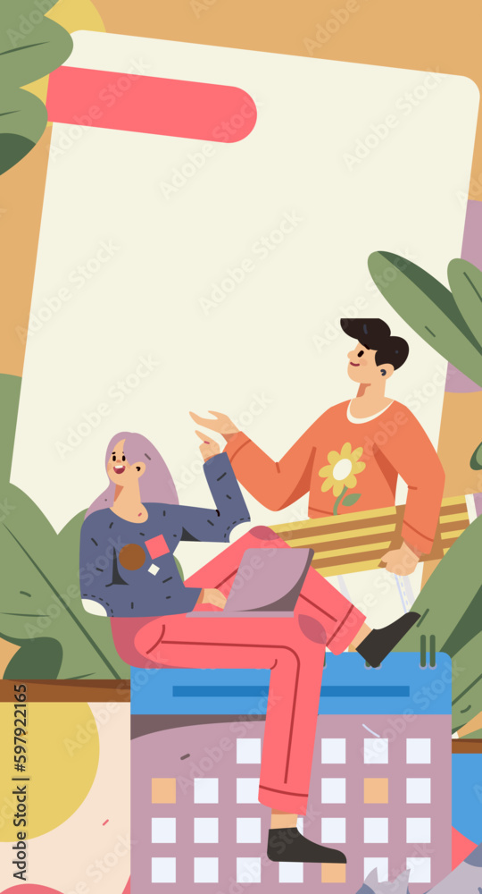 Home interior character scene flat vector concept operation hand drawn illustration
Home interior character scene flat vector concept operation hand drawn illustration