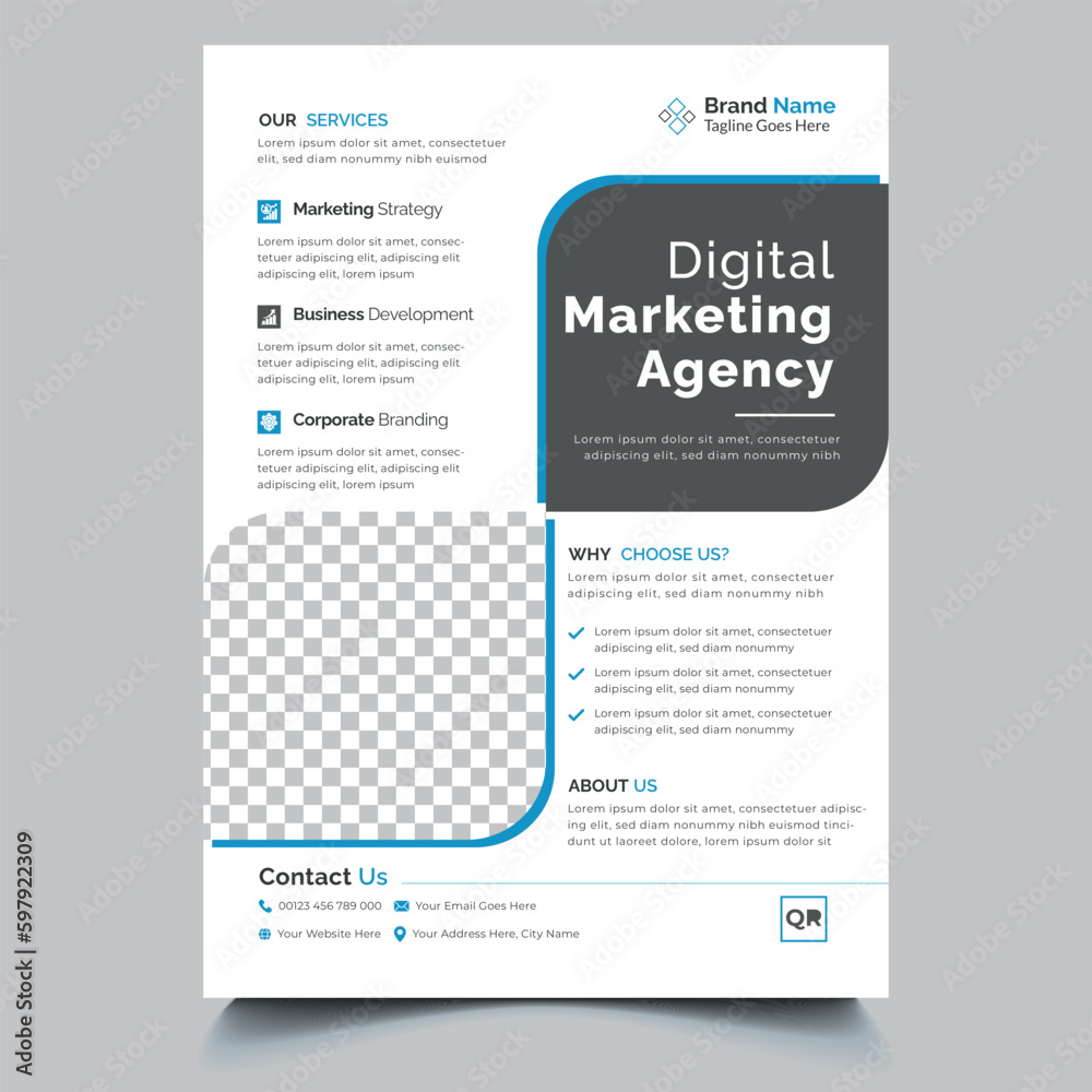 flyer. newest trendy creative corporate multipurpose minimal official business advertising magazine poster flyer with creative corporate trendy geometric shape template print design