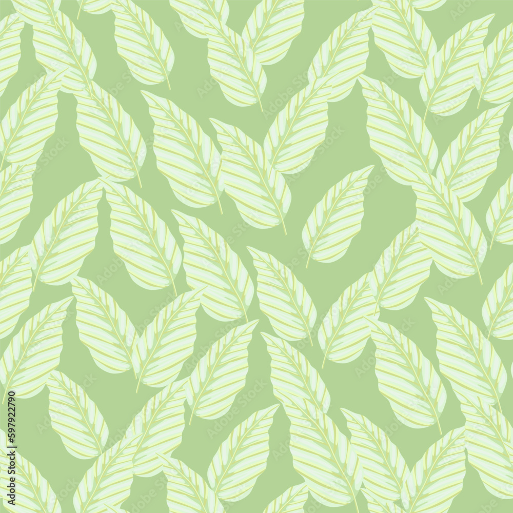 Decorative tropical palm leaves seamless pattern. Jungle leaf wallpaper. Exotic botanical texture.