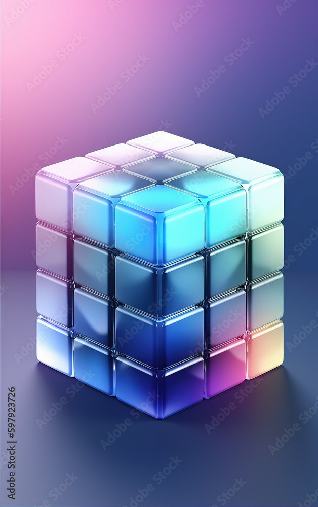Colorful frosted glass cubes,created with Generative AI tecnology. Colorful frosted glass cubes,created with Generative AI tecnology.