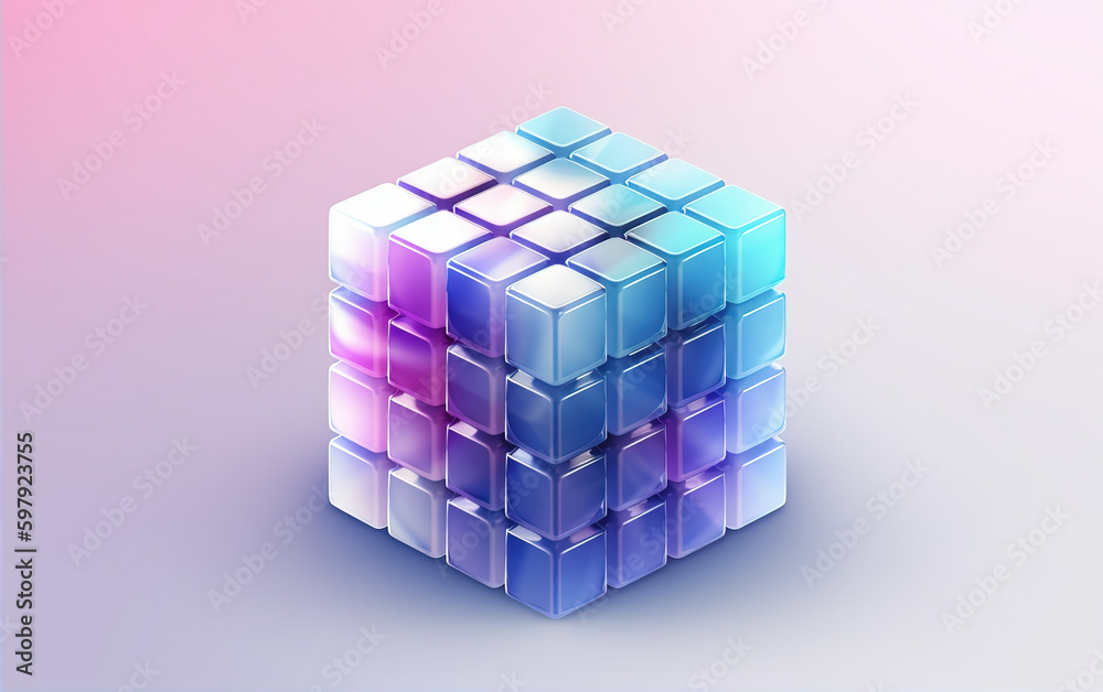 Colorful frosted glass cubes,created with Generative AI tecnology. Colorful frosted glass cubes,created with Generative AI tecnology.