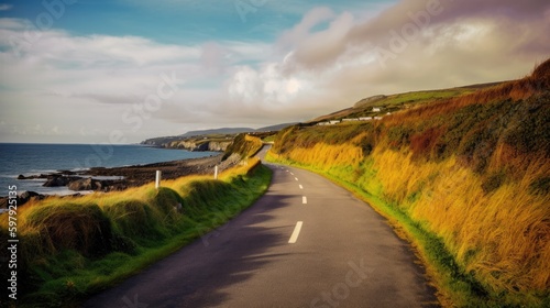 Road along the scenic coast...