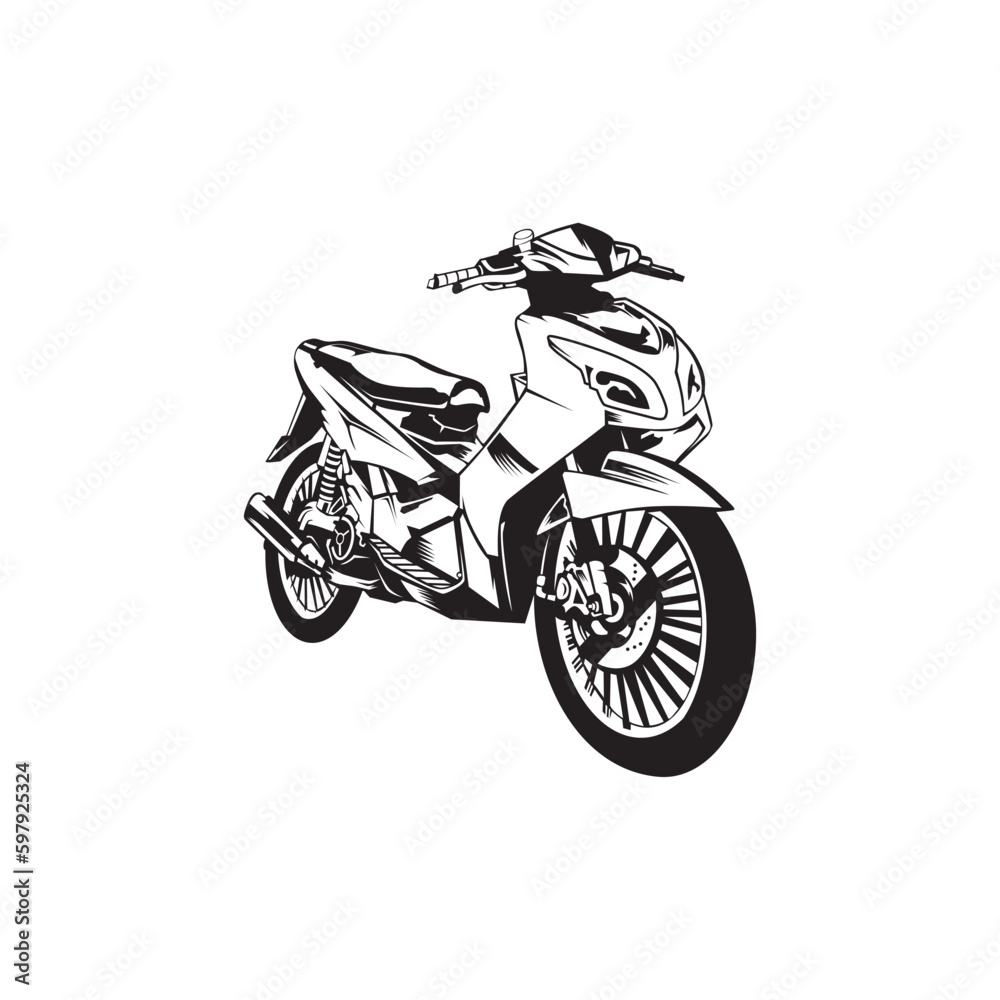 matic motor scooter silhouette vector