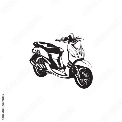 matic motor scooter silhouette vector