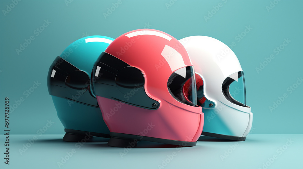 helmet in trending color palette with Generative AI
