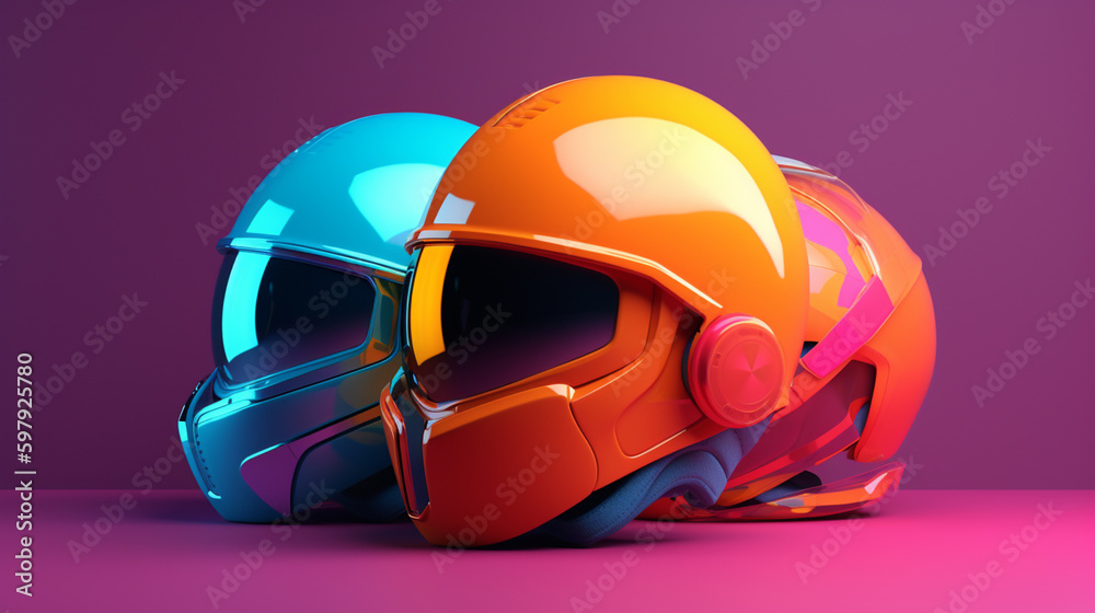 helmet in trending color palette with Generative AI helmet in trending color palette with Generative AI