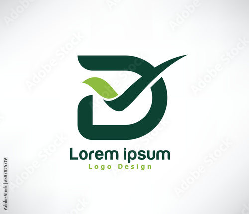 Modern letter D tick or  checklist logo, financial management logo