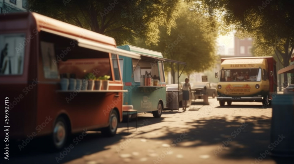 outdoor Premium food trucks with Generative AI