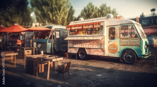 outdoor Premium food trucks with Generative AI