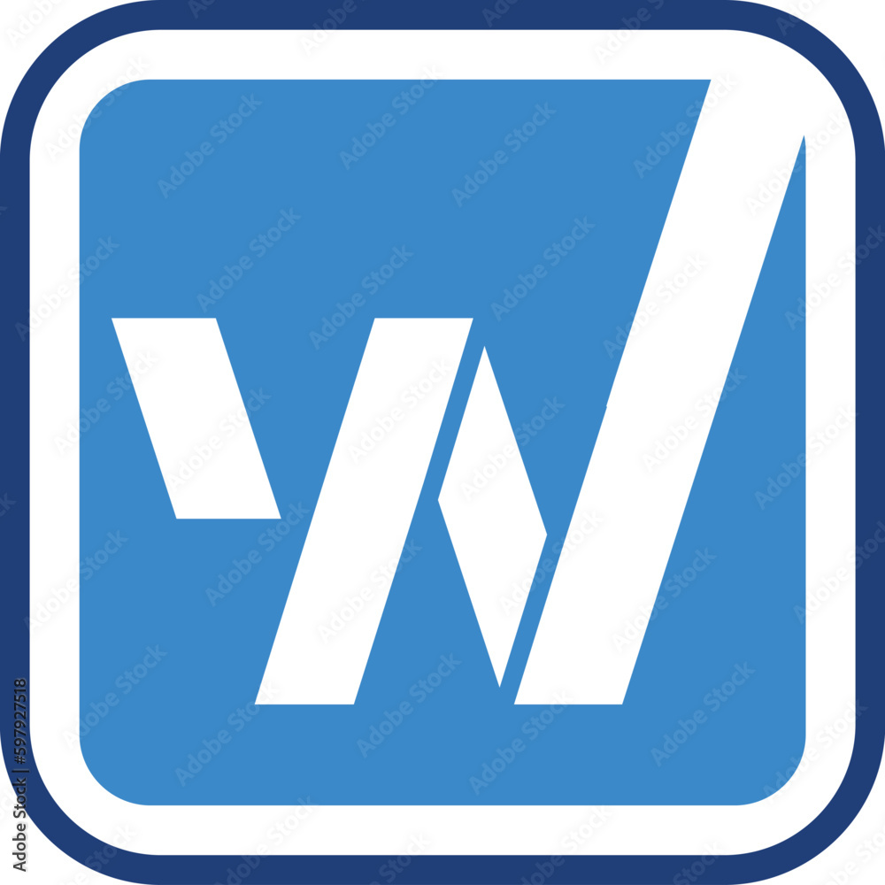 The blue navy letter W logo design The blue navy letter W logo design