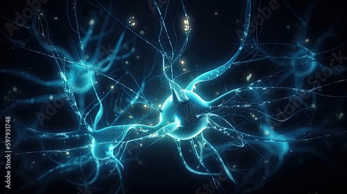 Neuron cells with light impulses