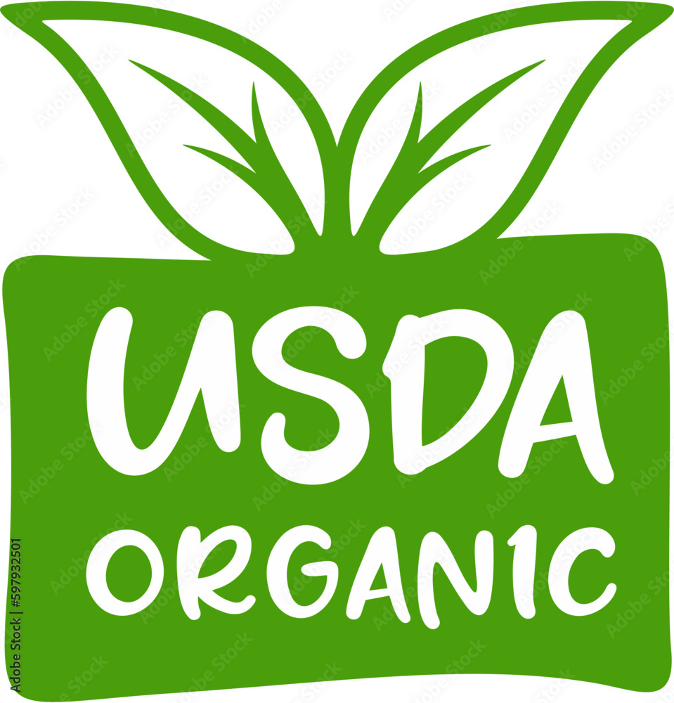 Usda organic vector label isolated on white background