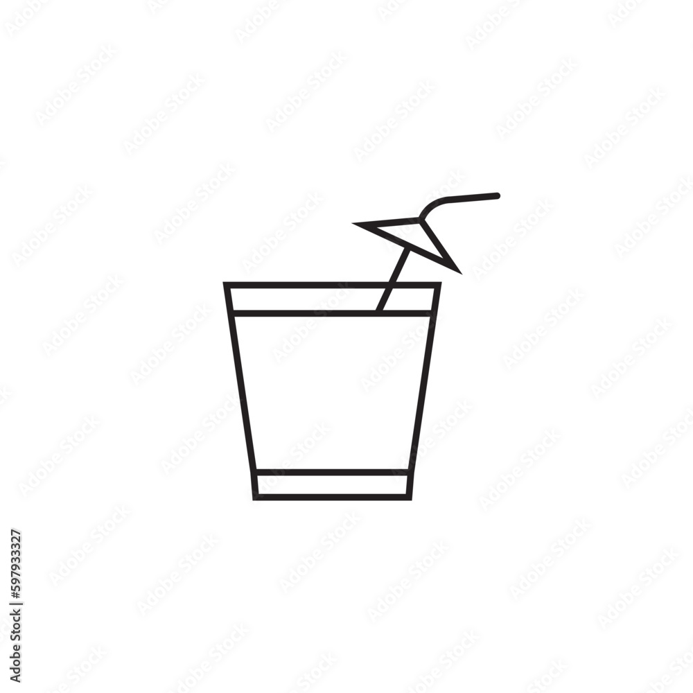 Cocktail line icon, alcohol logo vector