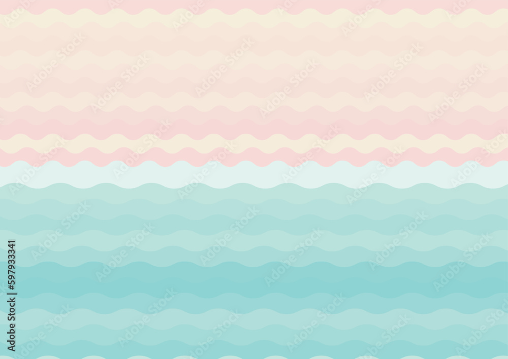 シンプルでかわいい海の背景イラストベクターデザイン素材 シンプルでかわいい海の背景イラストベクターデザイン素材
