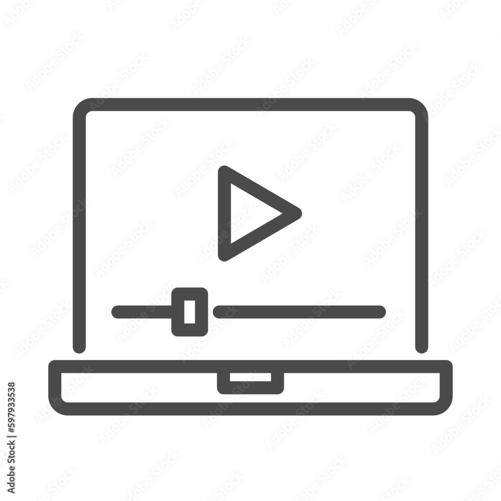 video streaming player icon, simple thin line icon video streaming player icon, simple thin line icon