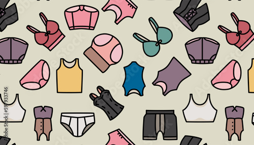 A pattern of different types of underwear.
