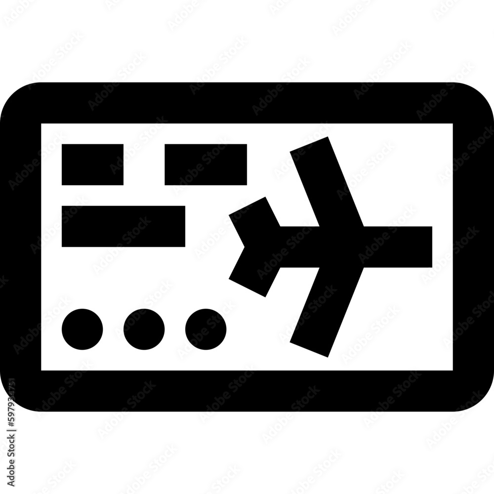 boarding pass black outline icon Stock Vector | Adobe Stock