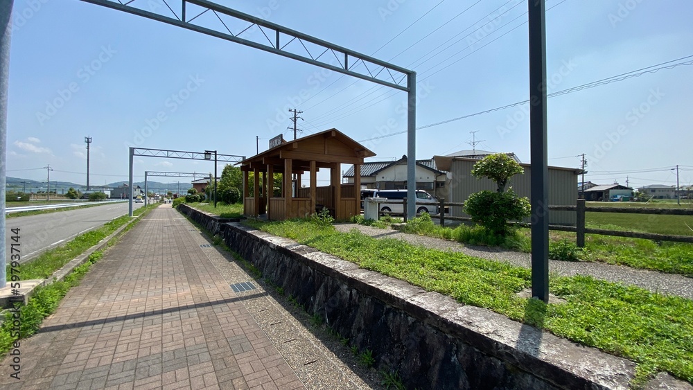 線路跡地の旧渡刈駅