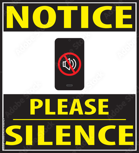 Silence your mobile phone please notice sign vector