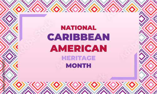 National Caribbean American Heritage Month Background Vector Illustration