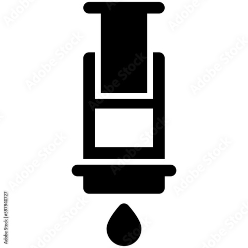 Aeropress black solid icon