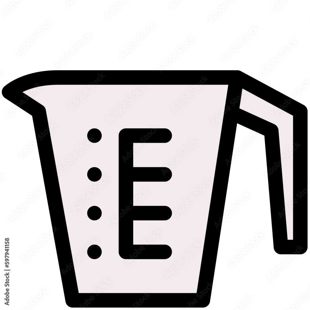 measurement cup black outline filled color icon measurement cup black outline filled color icon