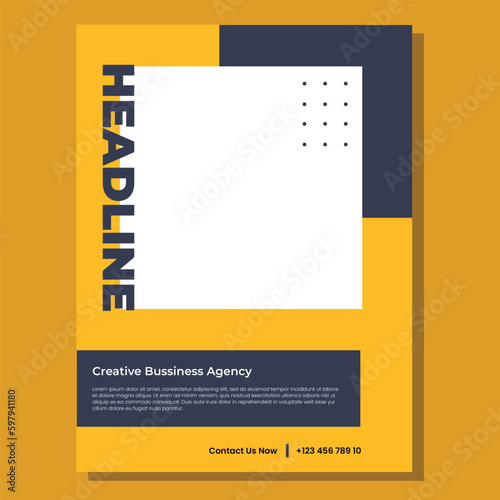 Corporate Business Flyer poster pamphlet brochure cover design layout background, two colors scheme, vector template in A4 size - Vector