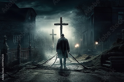 Catholic priest exorcist created by generative AI