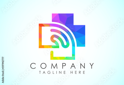 Health medical Logo template vector illustration design. Low poly medical Icon