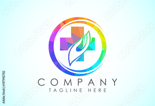 Health medical Logo template vector illustration design. Low poly medical Icon