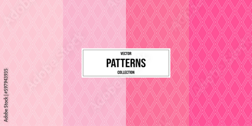 Set of pink geometric patterns