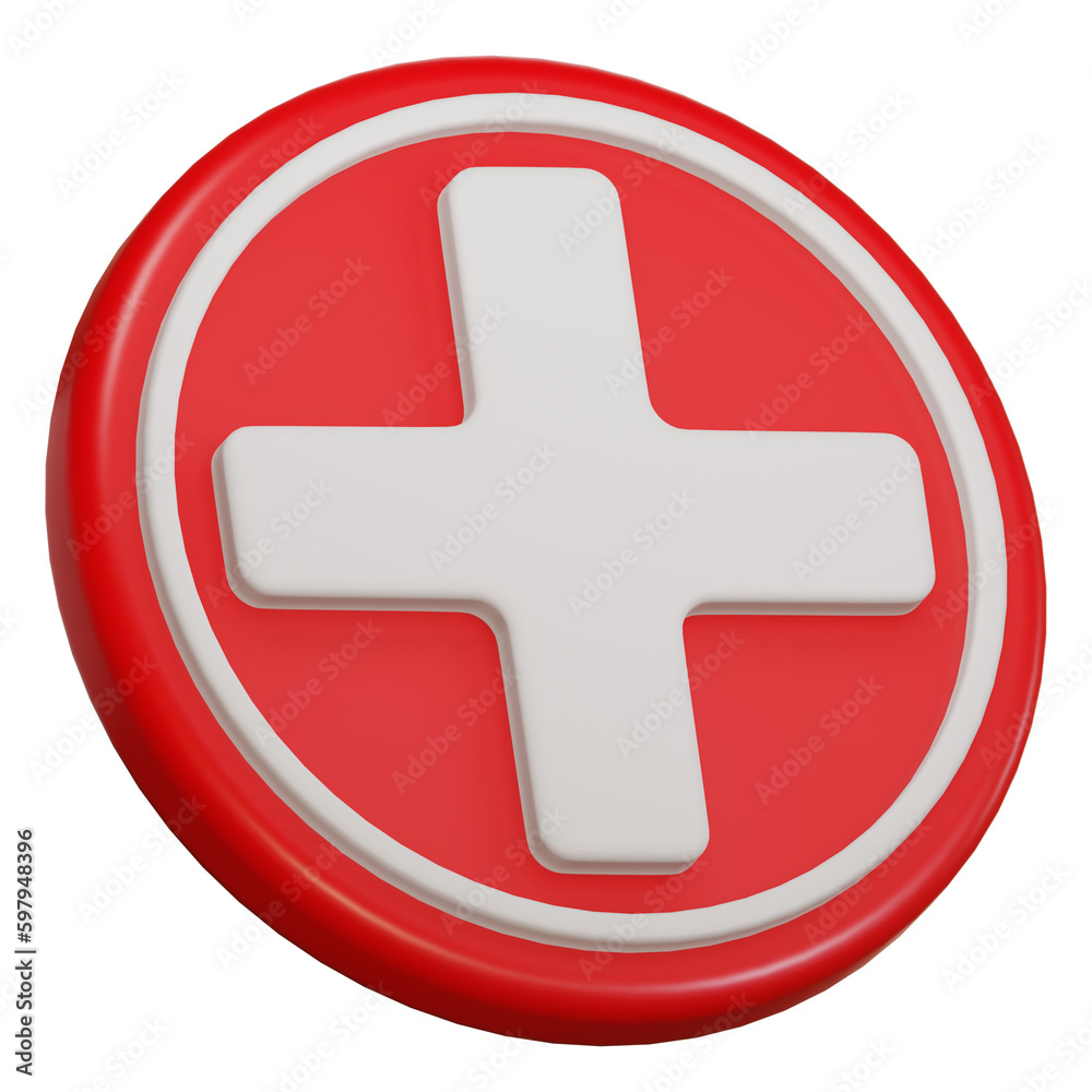 3D Medical Cross Logo Illustration with Transparent Background 3D Medical Cross Logo Illustration with Transparent Background