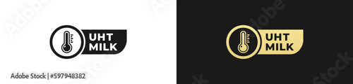 Best UHT Milk Label or UHT Milk Icon Vector Isolated in Flat Style. UHT Milk label for product packaging design element. Best UHT Milk icon for packaging design element.