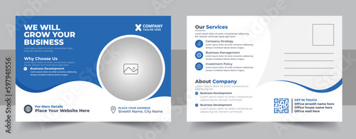 Corporate postcard template, Modern postcard design template, amazing and modern postcard design