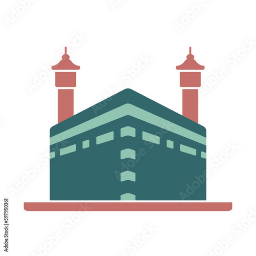 Holy place of Islam - Kaaba. Abstract Isolated vector illustration
