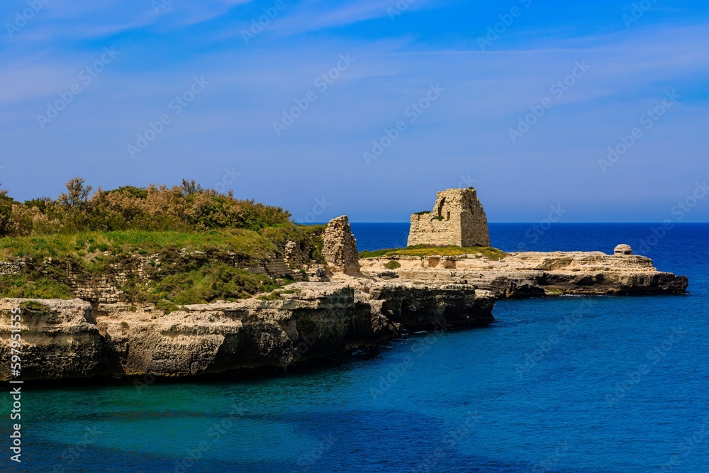 Old Roca, a coastal town in Salento and one of the marinas of Melendugno, in the province of Lecce. - Salento, Puglia, Italy 